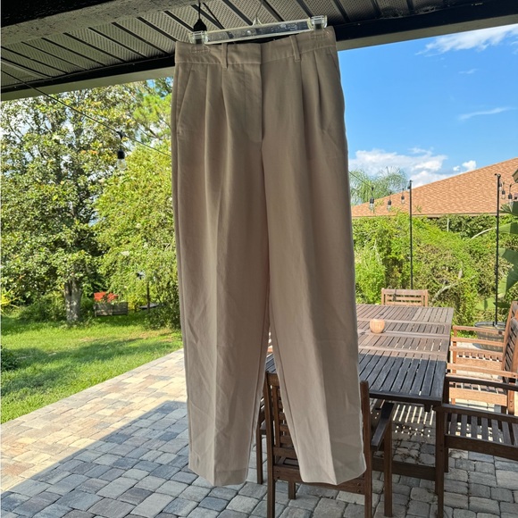 Aritzia Wilfred Pant High-Waist Wide Leg Japanese Crepe Trousers Size 4 Lilac - Picture 14 of 15